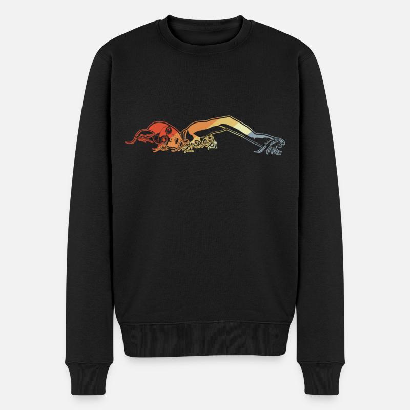 Schwimmsportler - Männer Premium Bio Pullover - Schwarz