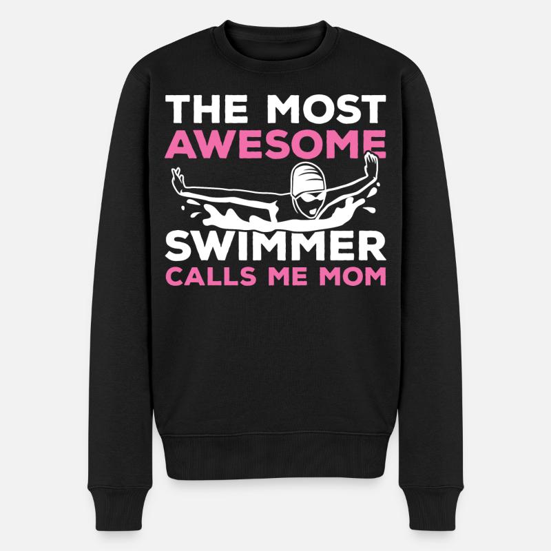 Schwimmer Mama - Männer Premium Bio Pullover - Schwarz
