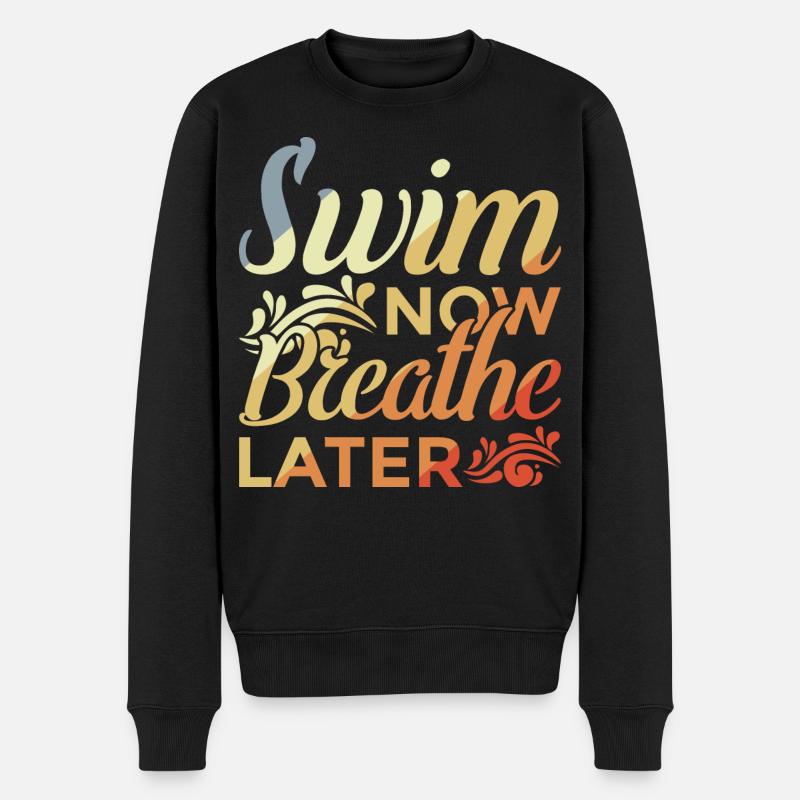 Schwimmer Motivation - Männer Premium Bio Pullover - Schwarz