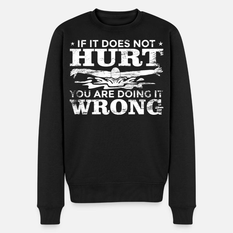 Schwimmer Spruch - Männer Premium Bio Pullover - Schwarz