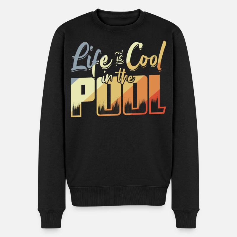 Bademeister Spruch - Männer Premium Bio Pullover - Schwarz