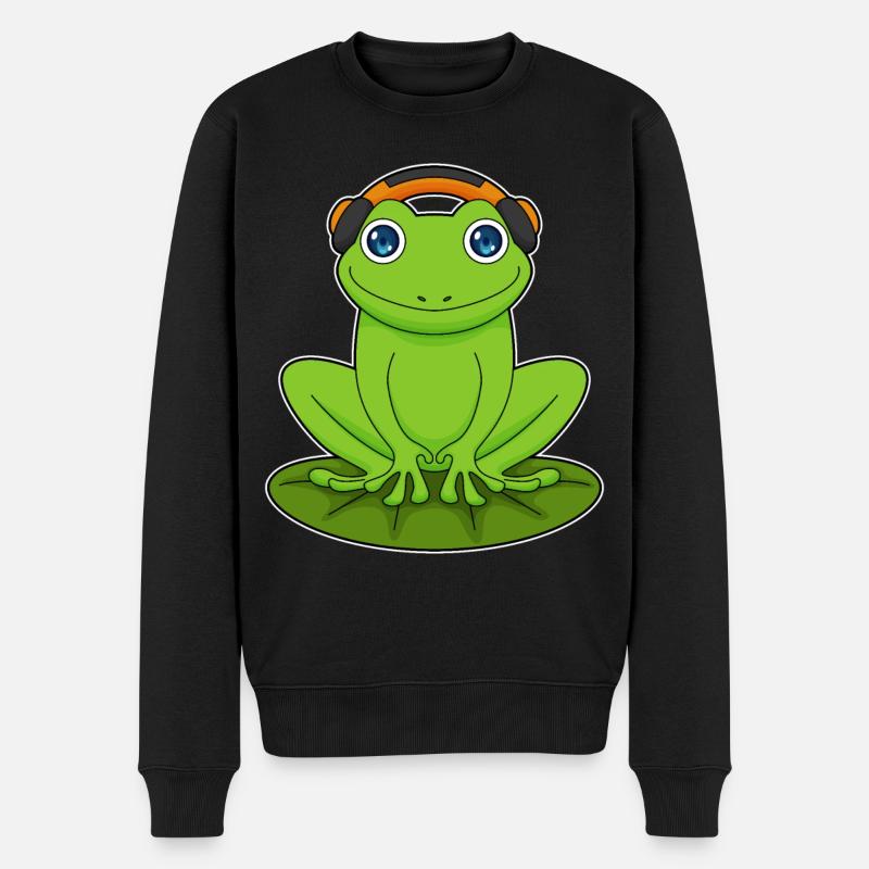 Frog Headphone Musique - Pull Premium bio Homme - noir