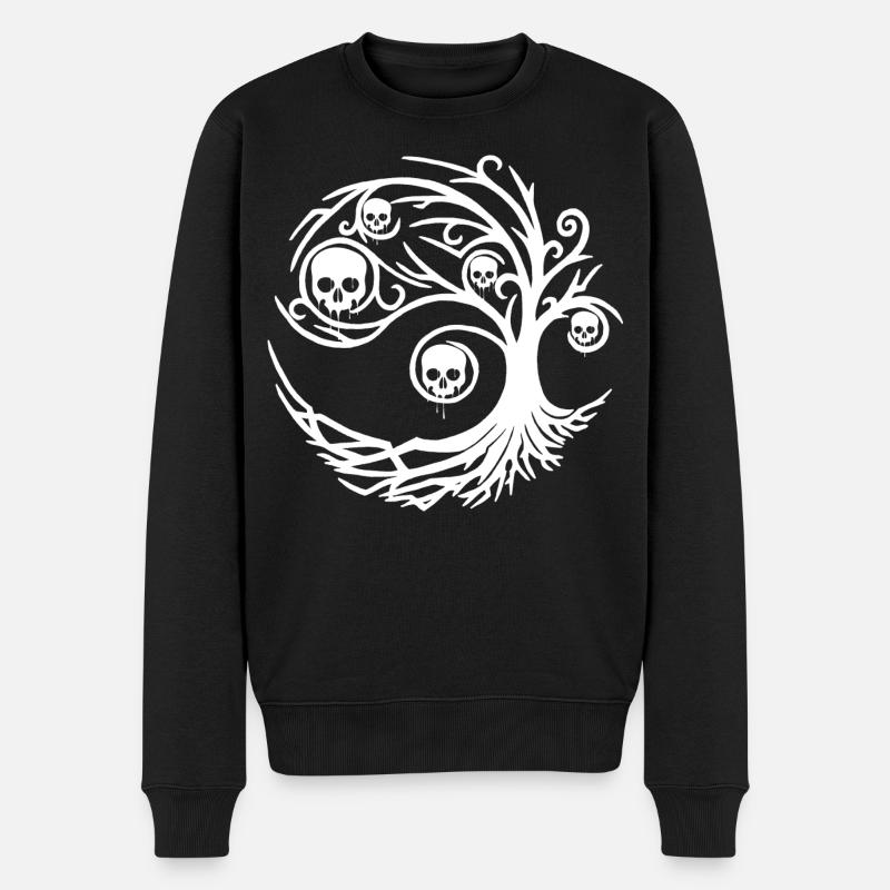 White tree with skulls - Men's Premium Organic Jumper - black