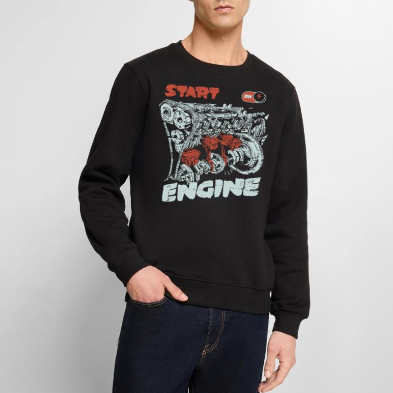 Start the engine, engine, engine Men's Premium Organic Jumper