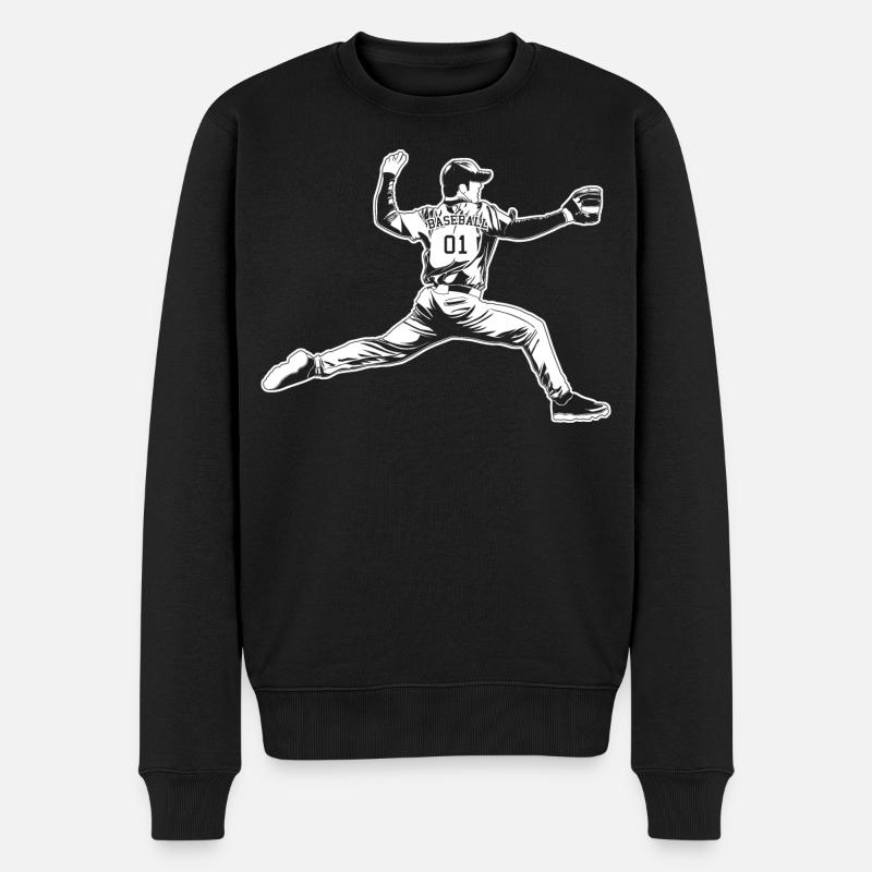 Lanceur de baseball - Pull Premium bio Homme - noir