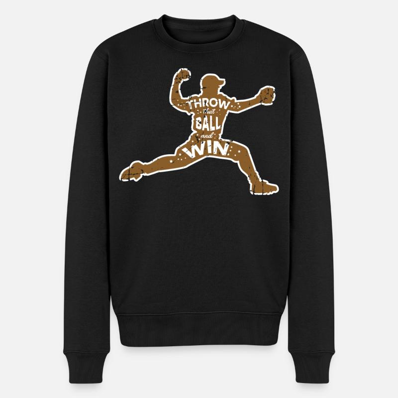 Baseball Wurf - Männer Premium Bio Pullover - Schwarz
