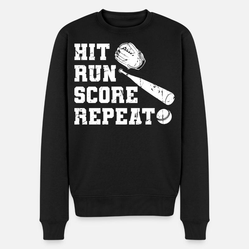 Baseball Motivation - Männer Premium Bio Pullover - Schwarz