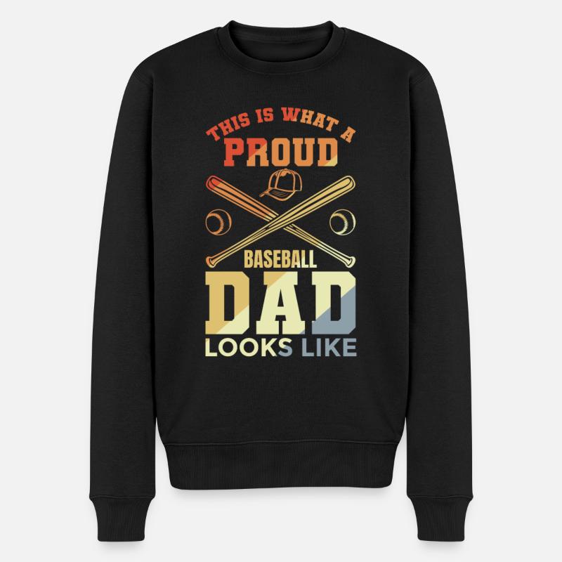 Drôle de papa de baseball - Pull Premium bio Homme - noir