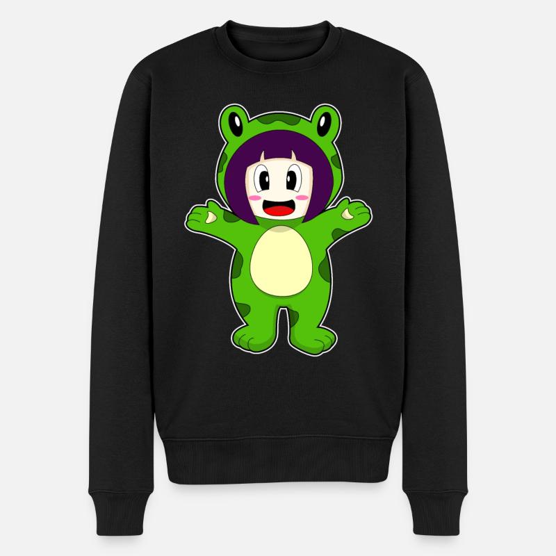 Frosch Mädchen Kostüm - Männer Premium Bio Pullover - Schwarz