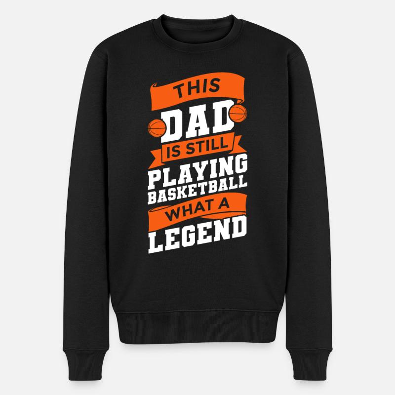 Ce père joue au basketball - Pull Premium bio Homme - noir