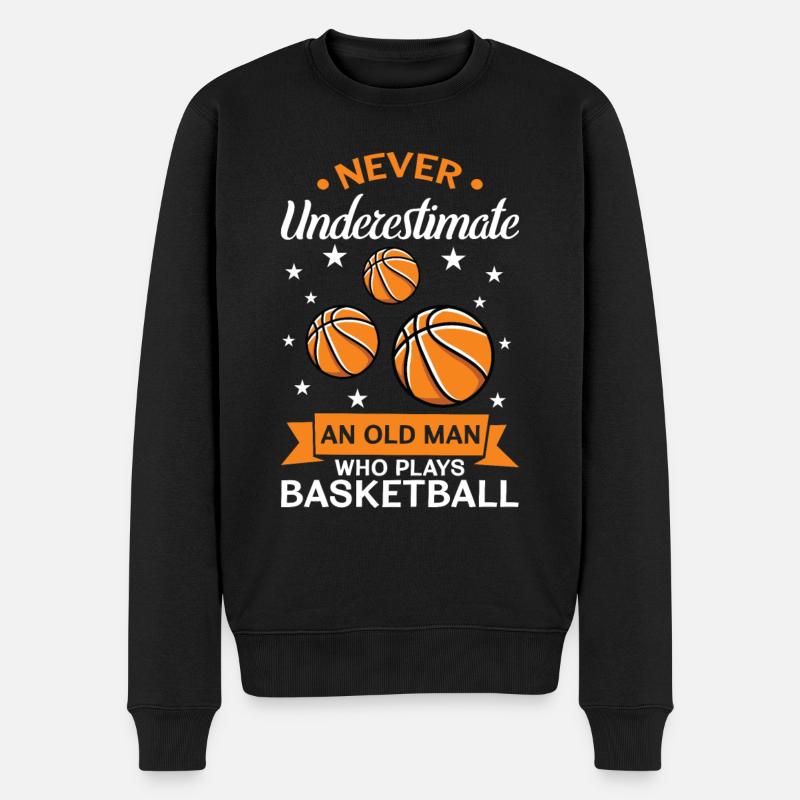 Alter Basketballer - Männer Premium Bio Pullover - Schwarz