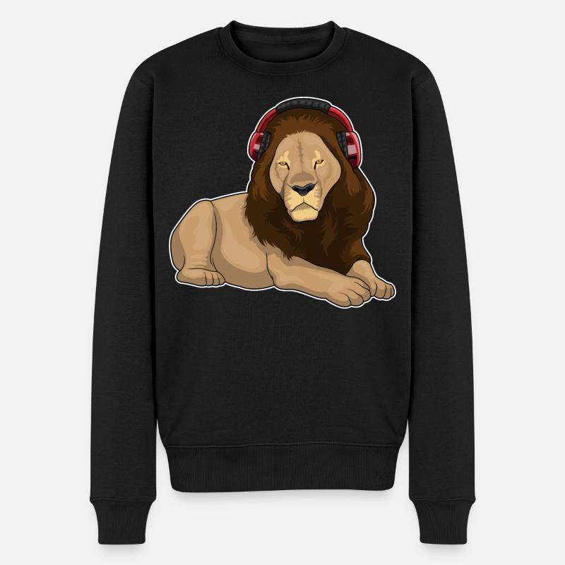 Leo Casque Musique - Pull Premium bio Homme - noir