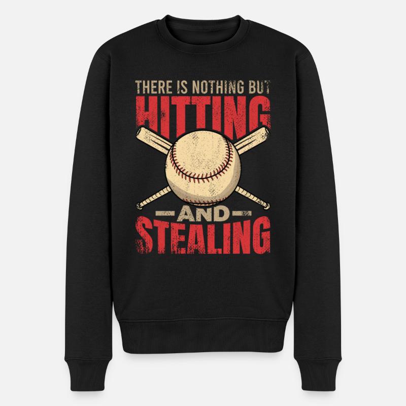Motivierender Baseball Spruch - Männer Premium Bio Pullover - Schwarz