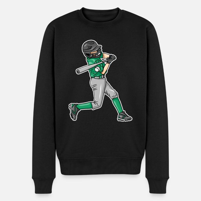 Baseball Jungs - Männer Premium Bio Pullover - Schwarz