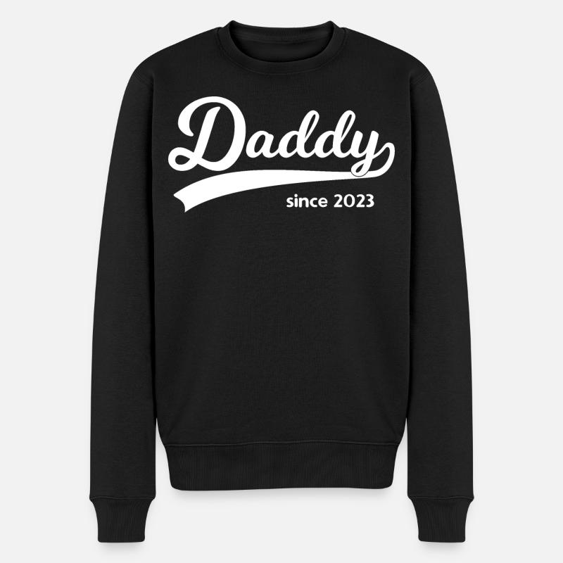 Daddy since 2023 - Männer Premium Bio Pullover - Schwarz