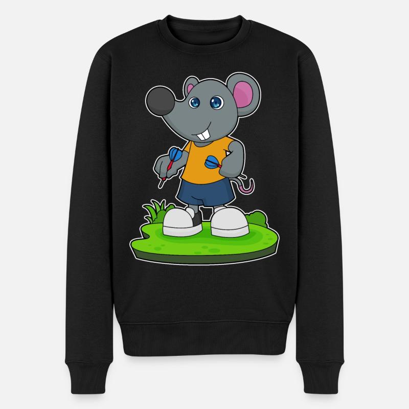 Maus Dart Dartpfeil - Männer Premium Bio Pullover - Schwarz
