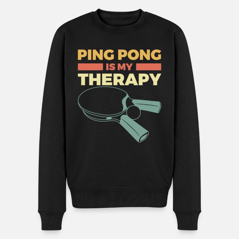 Tischtennisspieler Zitat - Männer Premium Bio Pullover - Schwarz