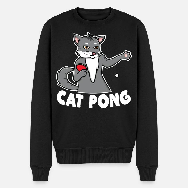 Chat Ping Pong - Pull Premium bio Homme - noir