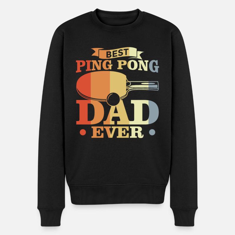 Ping Pong Papa - Männer Premium Bio Pullover - Schwarz