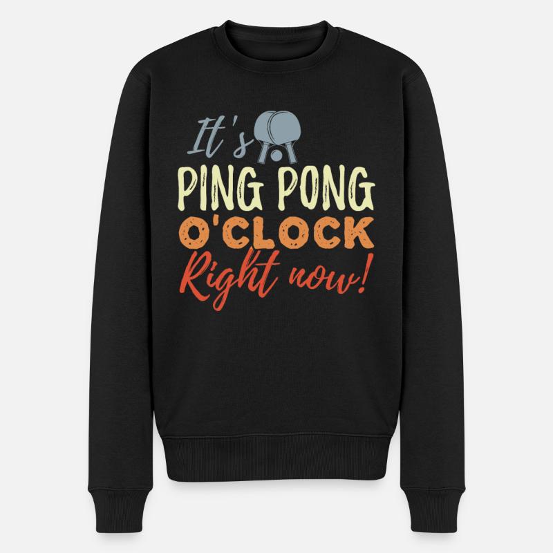 Ping Pong Zeit - Männer Premium Bio Pullover - Schwarz