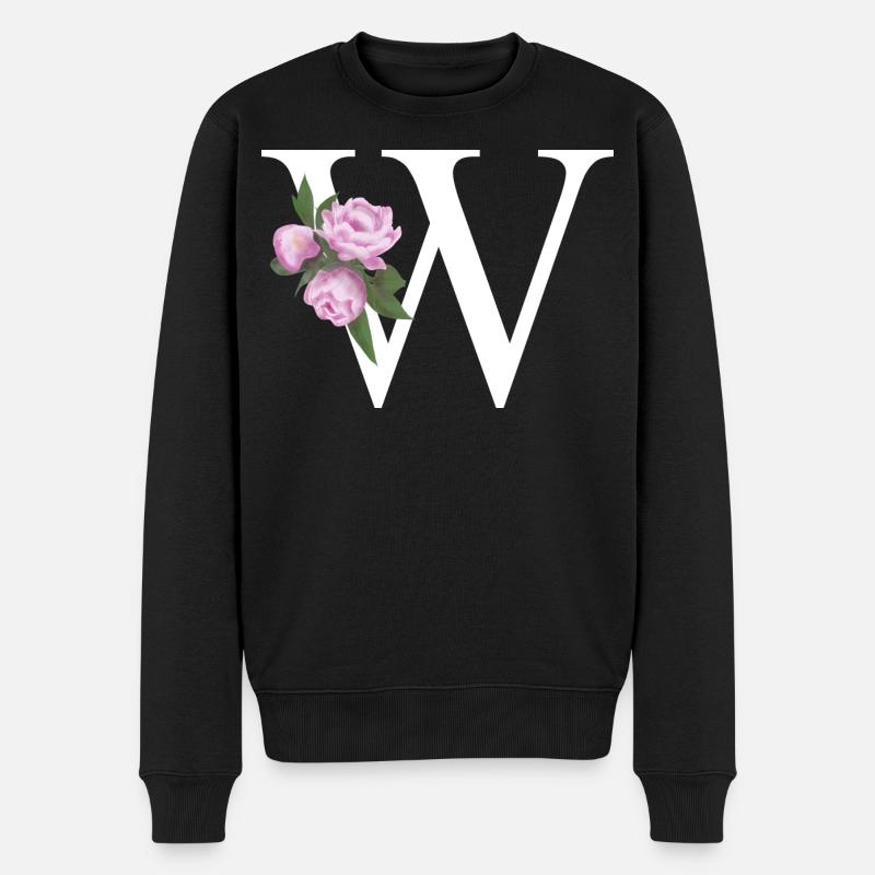 W - Männer Premium Bio Pullover - Schwarz