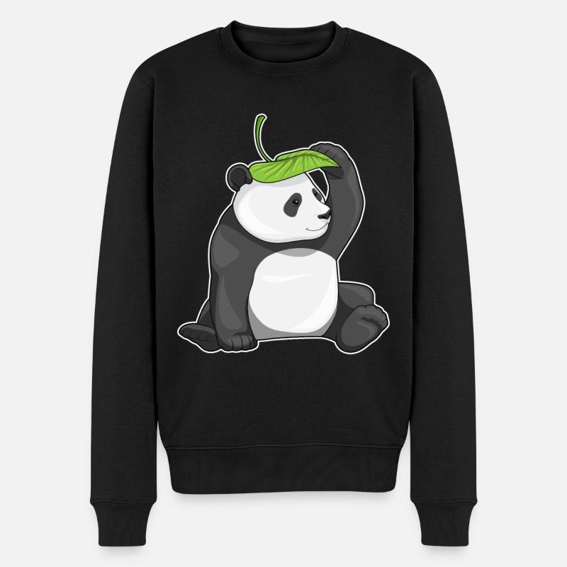 Panda Leaf - Pull Premium bio Homme - noir