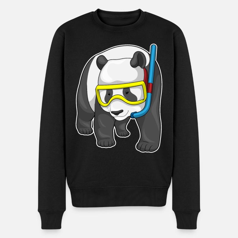Panda Diver Snorkel - Pull Premium bio Homme - noir