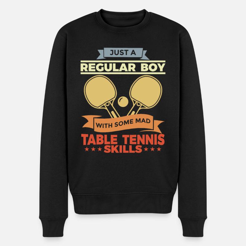 Ping Pong Junge - Männer Premium Bio Pullover - Schwarz