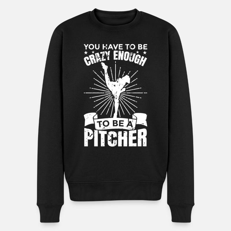 Baseball Pitcher - Männer Premium Bio Pullover - Schwarz
