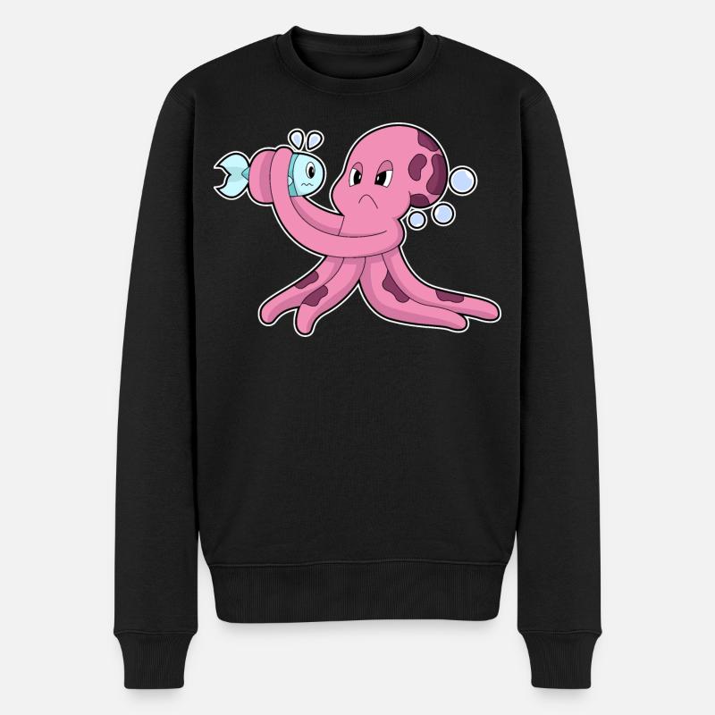 Poisson poulpe - Pull Premium bio Homme - noir
