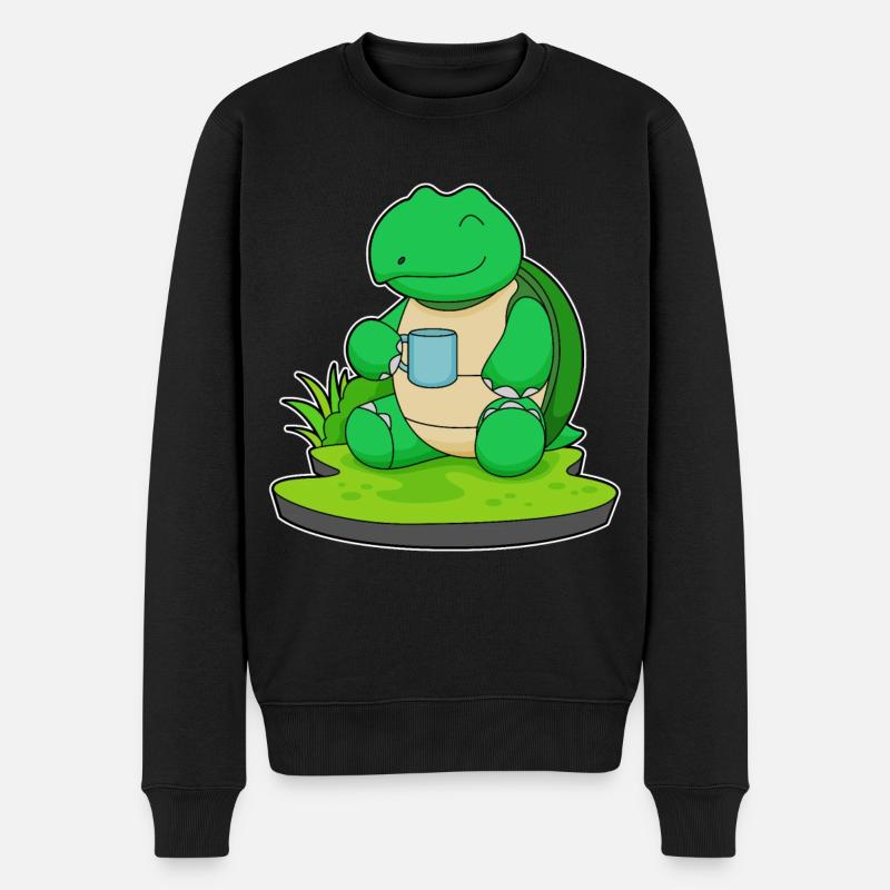 Schildkröte Becher - Männer Premium Bio Pullover - Schwarz