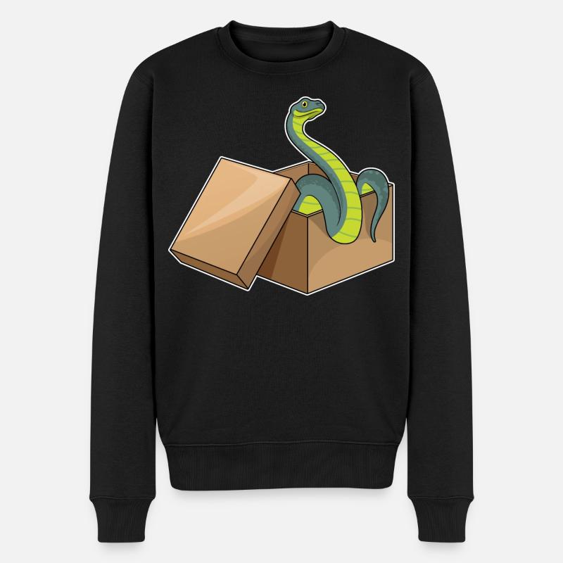 Schlange Box - Männer Premium Bio Pullover - Schwarz