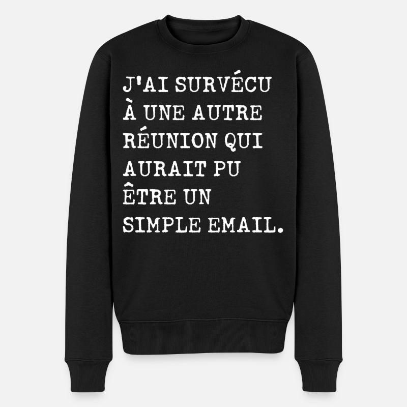 J'ai survécu à une autre réunion - Pull Premium bio Homme - noir