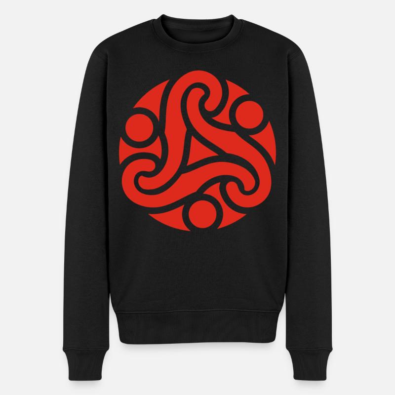 Symbole celtique de protection (rouge) - Pull Premium bio Homme - noir