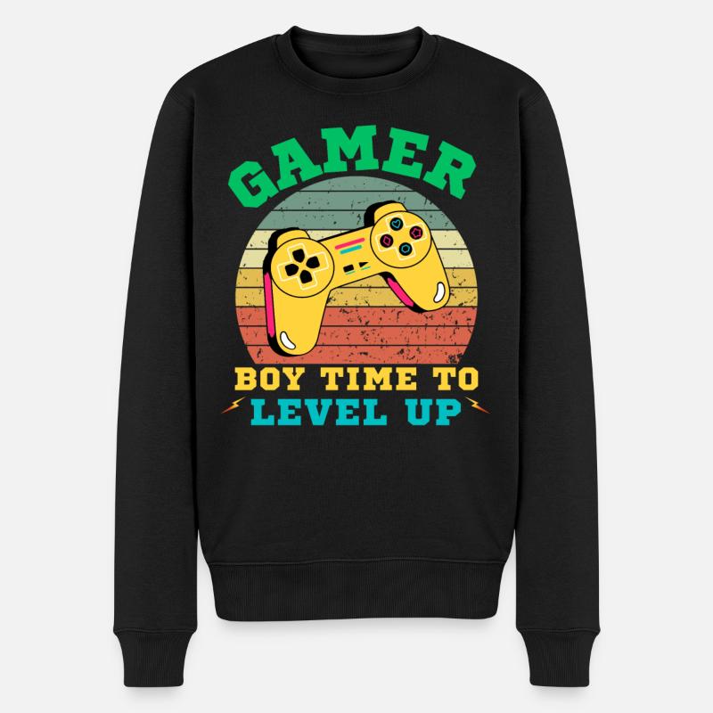 Gamer Boy Level Up Retro - Pull Premium bio Homme - noir