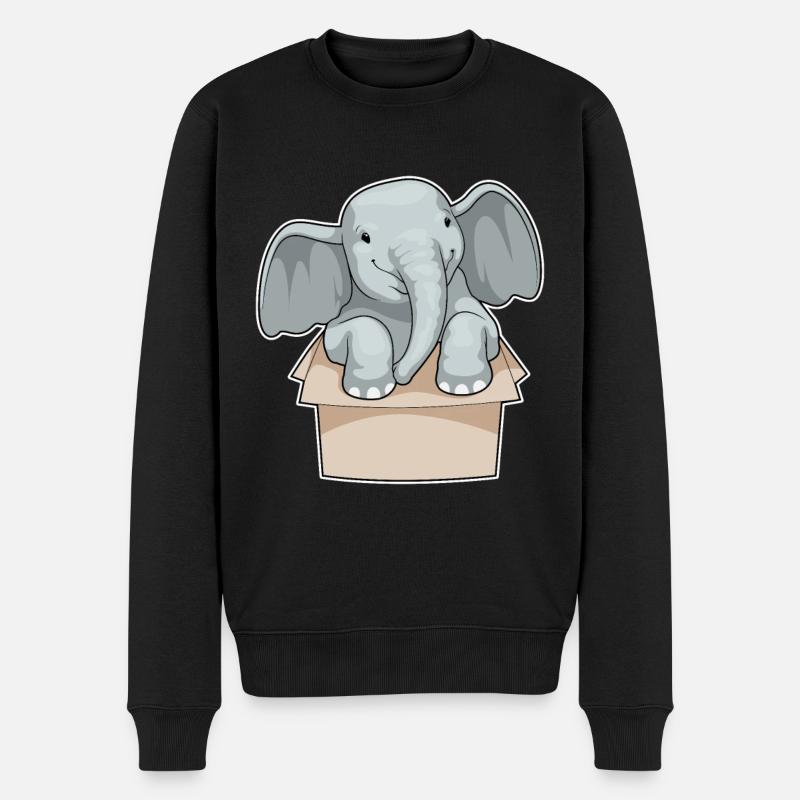 Elefant Box - Männer Premium Bio Pullover - Schwarz