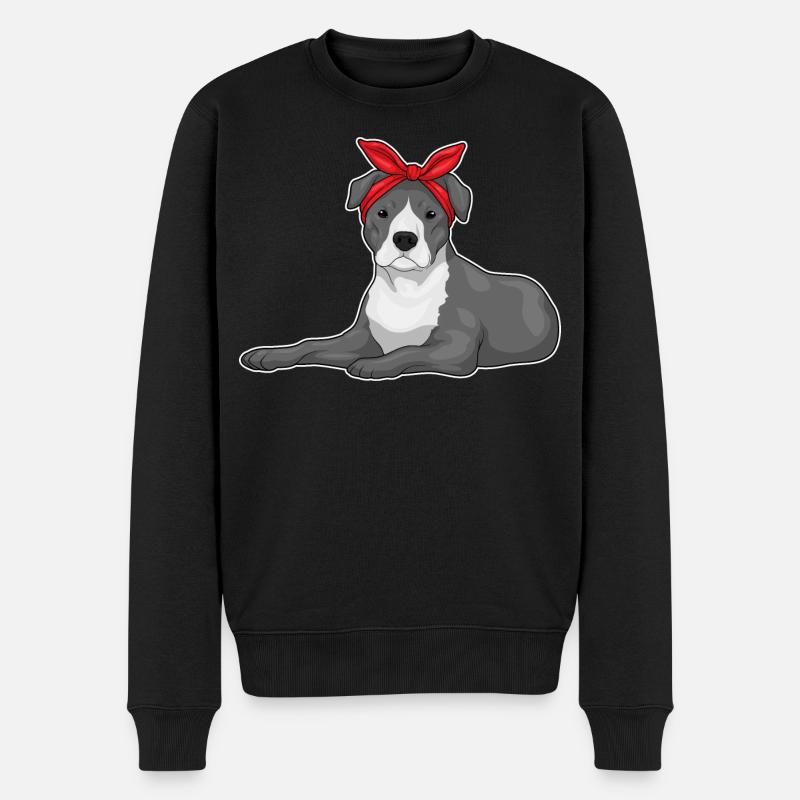 Pitbull Haarschleife - Männer Premium Bio Pullover - Schwarz