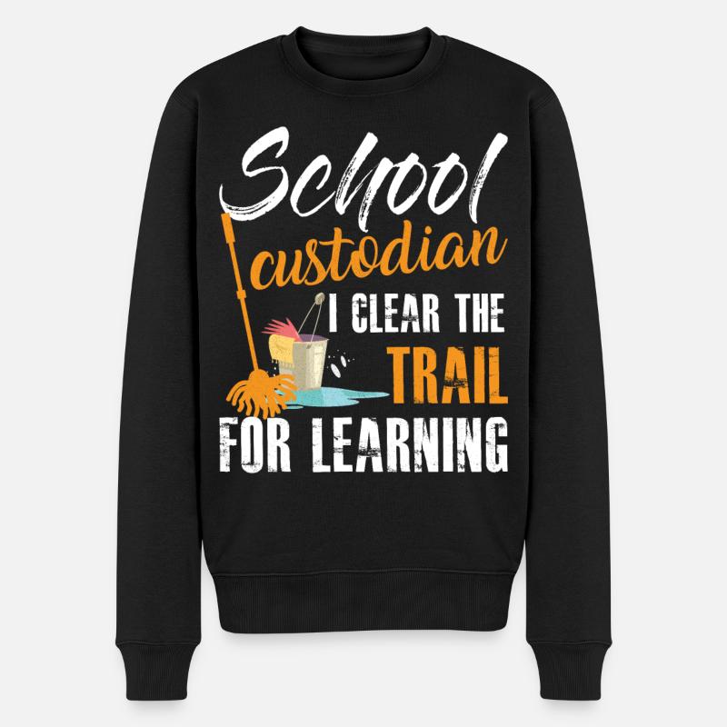School Custodian Quote Education Custodial - Männer Premium Bio Pullover - Schwarz