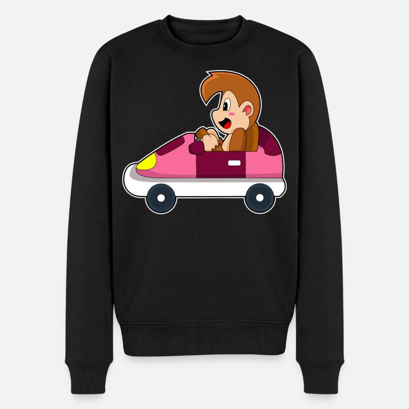 Affe Auto - Männer Premium Bio Pullover - Schwarz