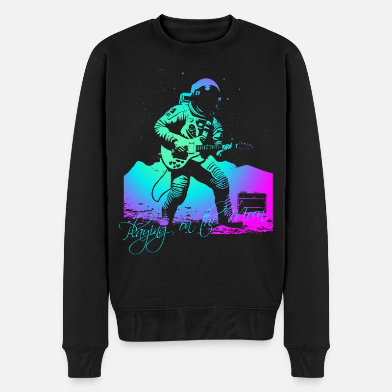 Playing On The Moon - Männer Premium Bio Pullover - Schwarz