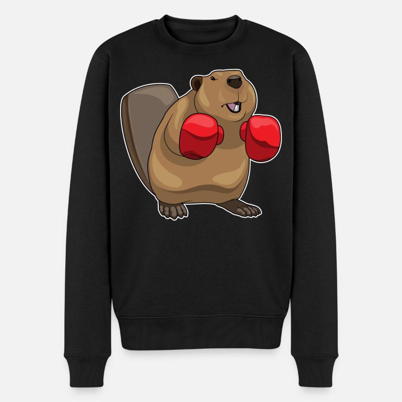 Biber Boxer Boxhandschuhe Boxen - Männer Premium Bio Pullover - Schwarz