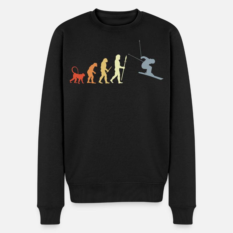 Entwicklung eines Skifahrers - Männer Premium Bio Pullover - Schwarz