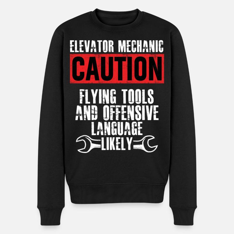 Aufzugsmechaniker Flugwerkzeugtechniker - Männer Premium Bio Pullover - Schwarz