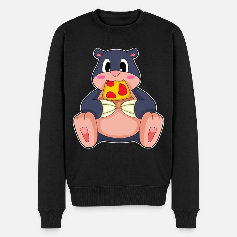 Pizza taupe - Pull Premium bio Homme - noir