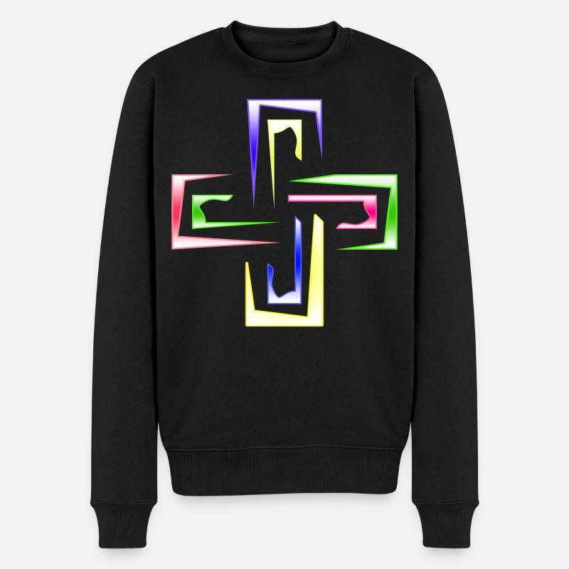 Neon Prism Frames abstraktes Logo - Männer Premium Bio Pullover - Schwarz