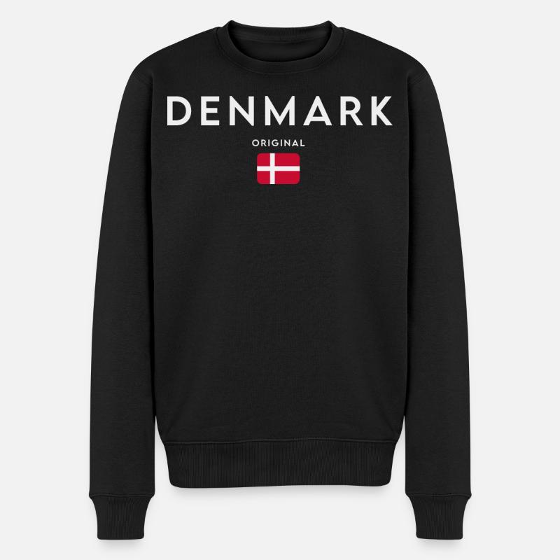 Danmarks flag, dansk stolthed - Økologisk premium-sweatshirt til mænd - sort