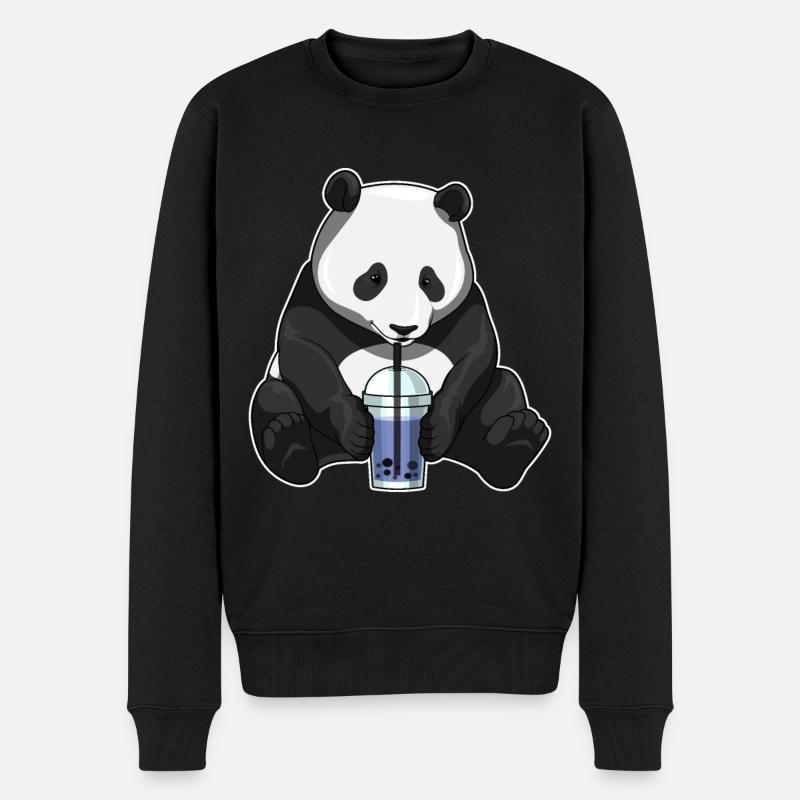 Panda Bubble Tea - Pull Premium bio Homme - noir