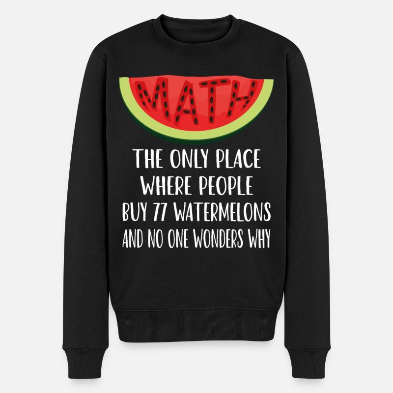 Mathematik und Wassermelonen - Männer Premium Bio Pullover - Schwarz