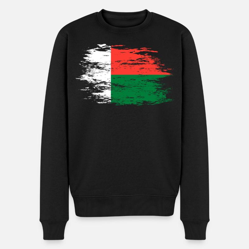 Drapeau de Madagascar utilisé - Pull Premium bio Homme - noir