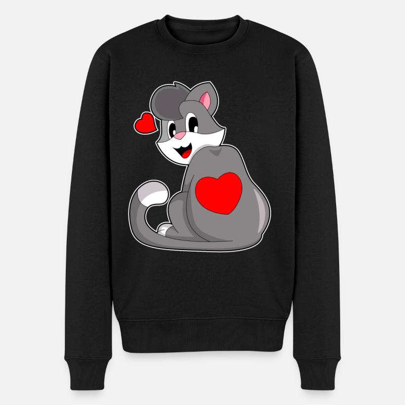 Cœur de chat - Pull Premium bio Homme - noir